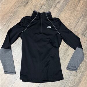 The North Face Charcoal and Light Gray 1/4 Zip Pullover